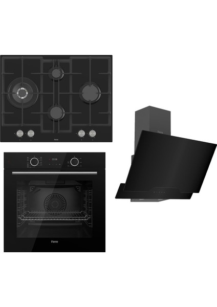 Fryart Serisi Airfry Pişirme Siyah Set (ED075 + XE63CS +D063 )