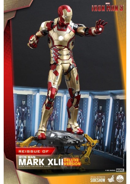 Hot Toys Iron Man Mark Xlıı (Deluxe Version) Quarter Scale Figure - 908659 - Marvel Comics / Iron Man 3