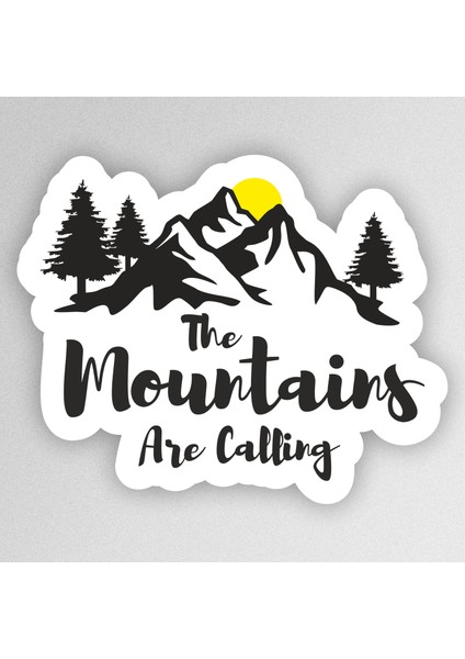 Mountains Are Calling Adventure Outdoor Camping Karavan Sticker Etiket
