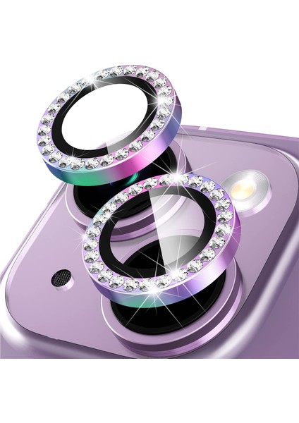 Buff iPhone 14 / 14 Plus Diamond Kamera Lens Koruyucu Colorful