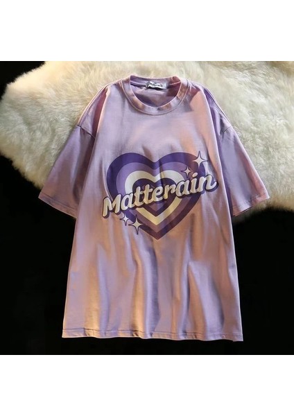 Mor Unisex Matterain Kalp Tişört