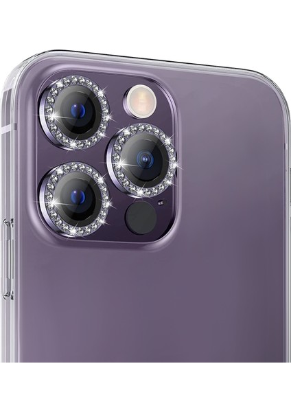 Buff iPhone 14 Pro / 14 Pro Max Diamond Lens Koruyucu Dark Purple modelleri