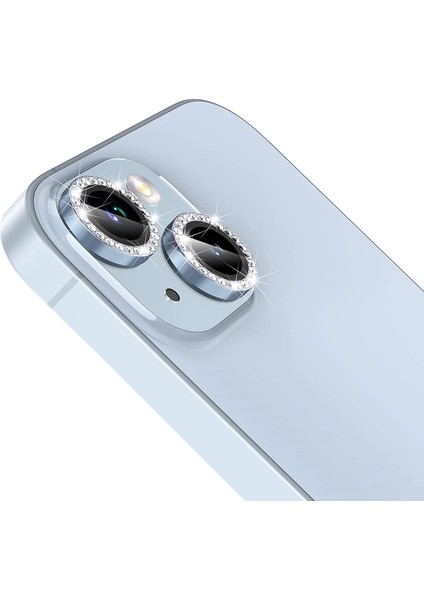 Buff iPhone 14 / 14 Plus Diamond Kamera Lens Koruyucu Light Blue modelleri