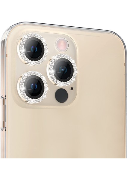 Buff iPhone 14 Pro / 14 Pro Max Diamond Lens Koruyucu Gold modelleri