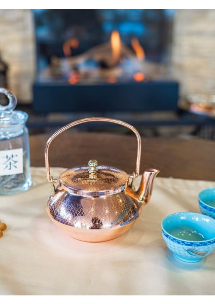 Bakır Zen Demlik Noktalı Desen Parlak Bakır Renk No:2