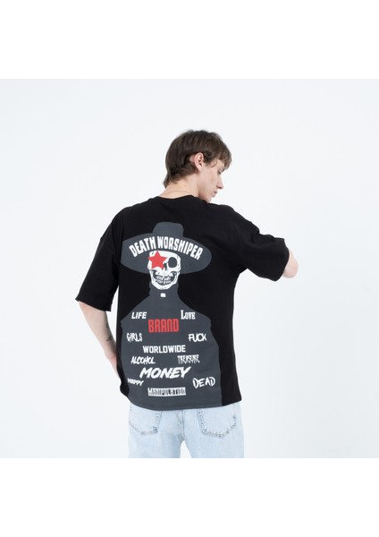 Rope Oversize Baskılı Tshirt 23044 indirimleri