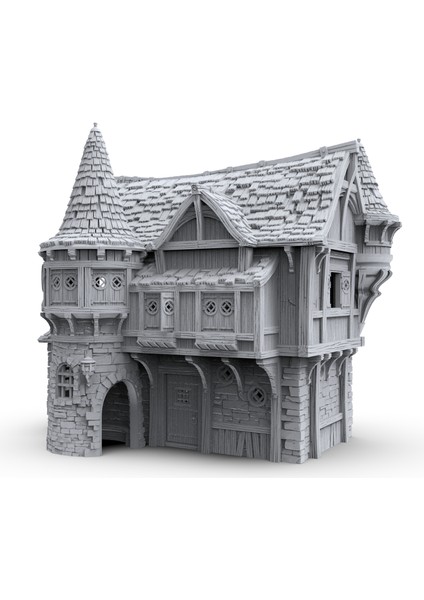 Ancrabourg Şehir Evleri - Masaüstü Strateji Oyunu Diorama Aksesuarları - Dungeon And Dragons - Wargame - Tabletop 15MM 28MM 32MM Uyumlu modelleri