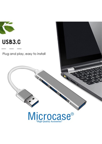 Slim Kasa 3.0 4 Port Usb Girişli Usb Çoğaltıcı 4 USB Girişli Alüminyum Çoklayıcı AL3789