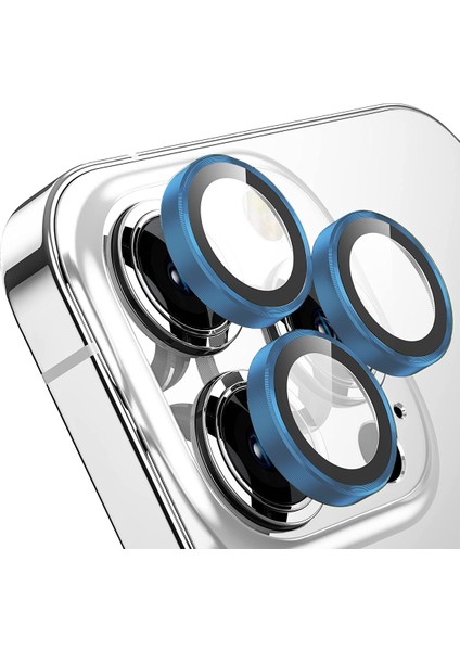 Buff iPhone 13 Pro / 13 Pro Max Kamera Metal Lens Koruyucu Navy Blue
