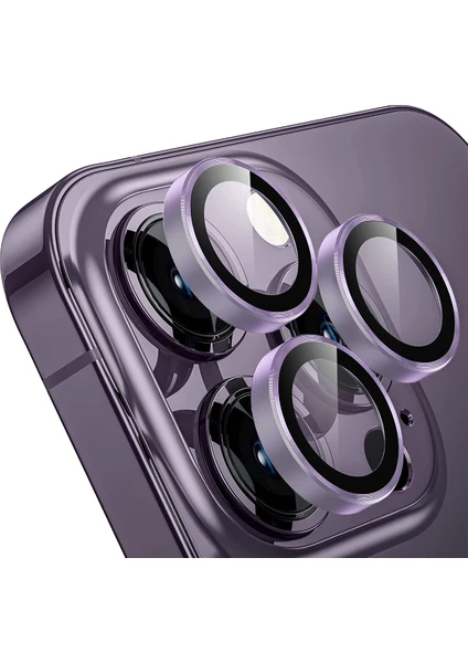 iPhone 13 Pro / 13 Pro Max Kamera Metal Lens Koruyucu Purple