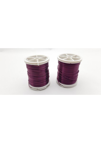 Fuşya Renkte 0,8 mm Çelik Çiçek Teli (2 Makara, Her Makara 10 Mt.)