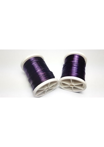 Mor Renkte 0,8 mm Çelik Çiçek Teli (2 Makara, Her Makara 10 Mt.)