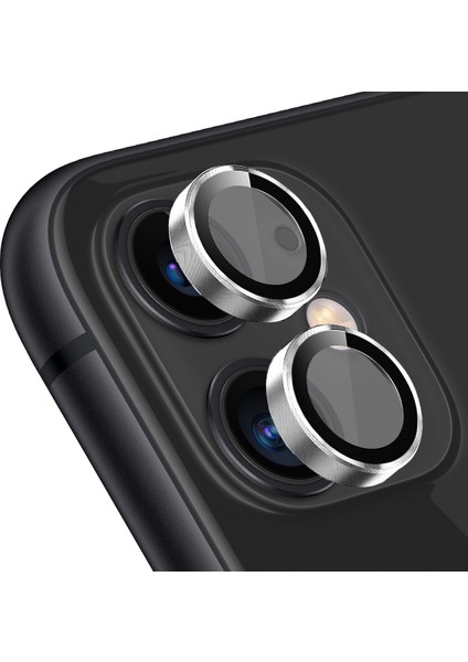 Buff iPhone 11 / 12 / 12 Mini Kamera Metal Lens Koruyucu Silver