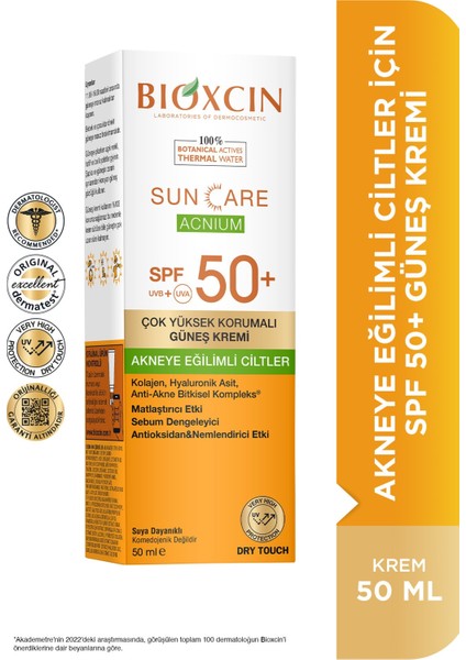 Sun Care Acnium Krem SPF50 50 ml 2 Adet