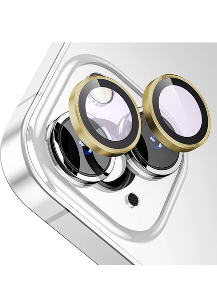Buff iPhone 13 / 13 Mini Kamera Metal Lens Koruyucu Gold