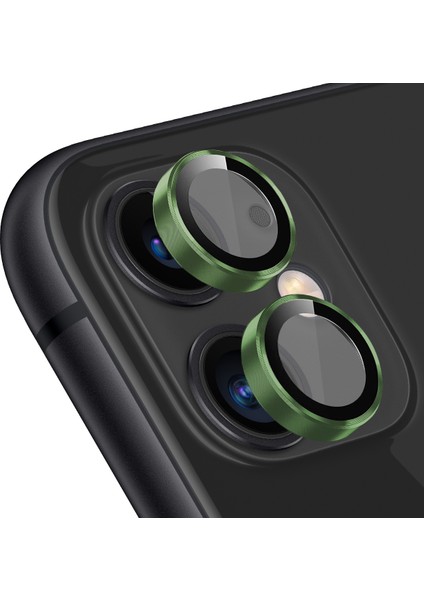 Buff iPhone 11 / 12 / 12 Mini Kamera Metal Lens Koruyucu Dark Green