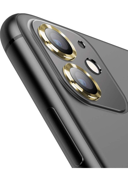 Buff iPhone 11 / 12 / 12 Mini Kamera Metal Lens Koruyucu Gold modelleri