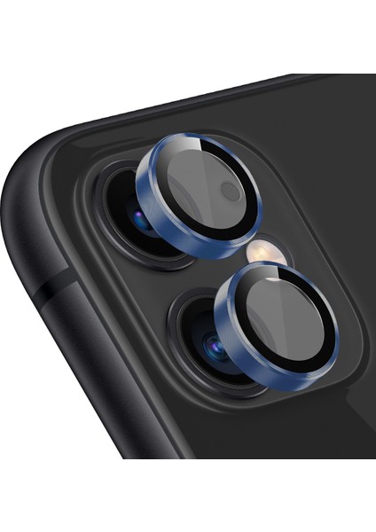 Buff iPhone 11 / 12 / 12 Mini Kamera Metal Lens Koruyucu Navy Blue