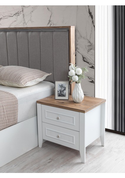 Yalı Modern Çekmeceli Komodin 2 Li Set