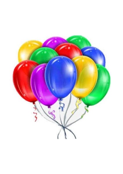 100 Lü Metalik Karışık Renk Balon 12 Inç