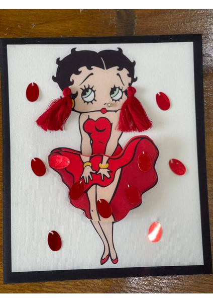 24X20 cm 3 Boyutlu Kız Püskül Küpeli Aplike Kabartma Arma Yama Dikiş Hobi Aksesuarı