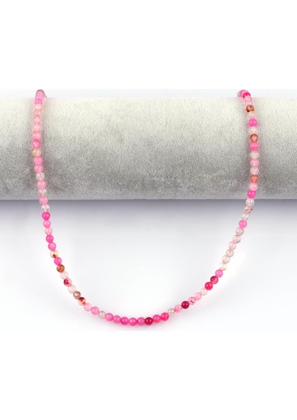 Pembe Akik Doğal Taş Dizi 4 mm Fasetli Küre Kesim fiyatları