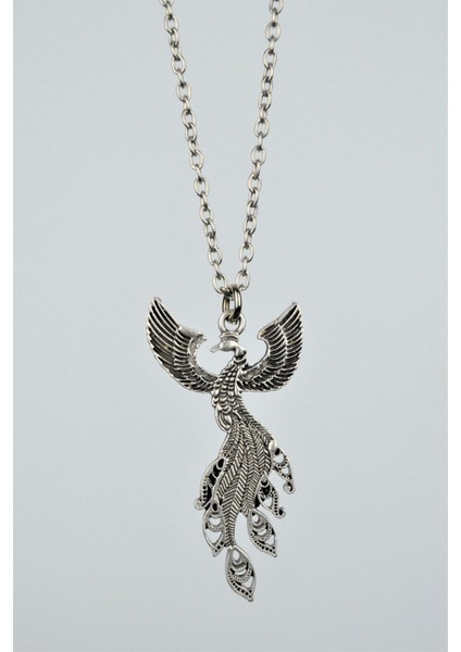 Zümrüdüanka Kuşu Gümüş Kaplama 60 cm Zincir Erkek Kadın Kolye fiyatları