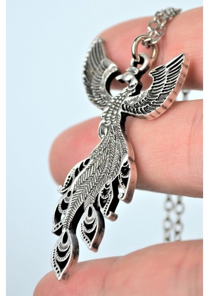 Zümrüdüanka Kuşu Gümüş Kaplama 60 cm Zincir Erkek Kadın Kolye indirimleri