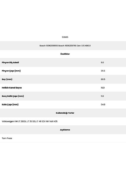 53665 Vw Volt H35 16 Kanal 9 Diş 71553665 Marş Dişlisi fiyatları
