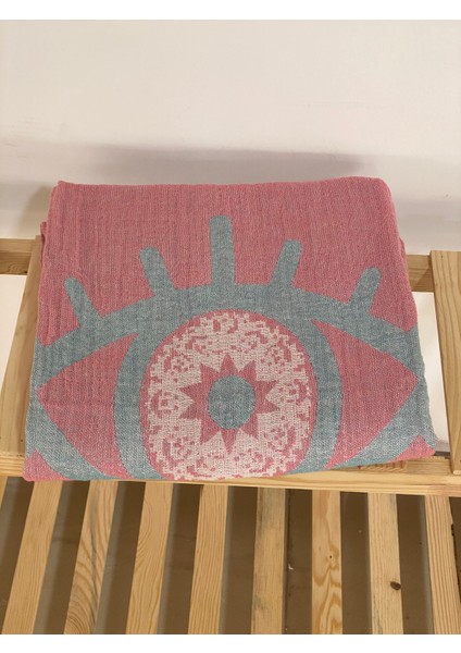 Çift Taraflı 3 Kat Müslin Göz Desenli Kilim Motifli Plaj Havlusu - Peştamal 90 x 180 modelleri