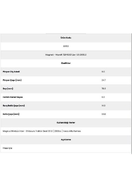 30153 Inter 6 Kanal 9 Diş 7150210 Marş Dişlisi fiyatları