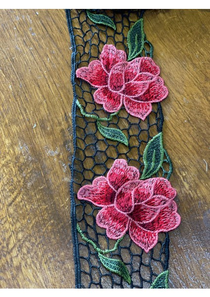 9 cm En File Aplike Çiçek Aplike Şerit Bordür Dekor Aksesuarı Giyim Aksesuarı (1 Metre)