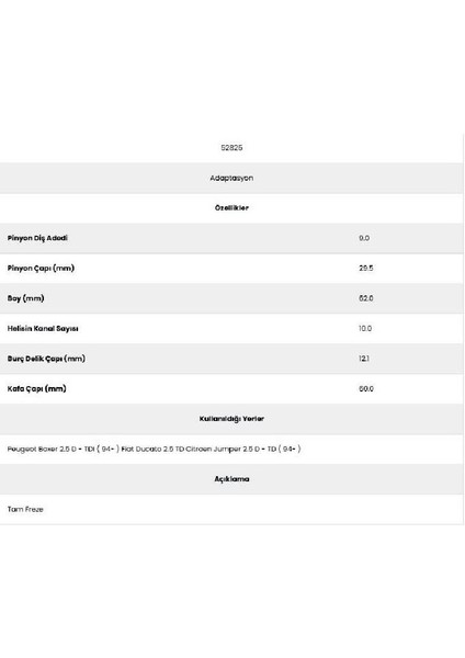 52825 Boxer 10 Kanal 9 Diş Marş Dişlisi fiyatları