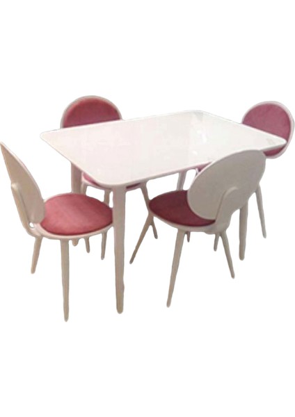 Masa-Sandalye ST RETRO Papel Takım model Kayın Retro kaplama Parlak beyaz El Yapı