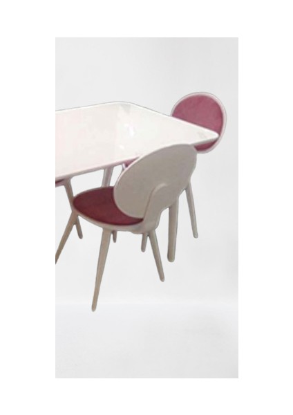 Masa-Sandalye ST RETRO Papel Takım model Kayın Retro kaplama Parlak beyaz El Yapı