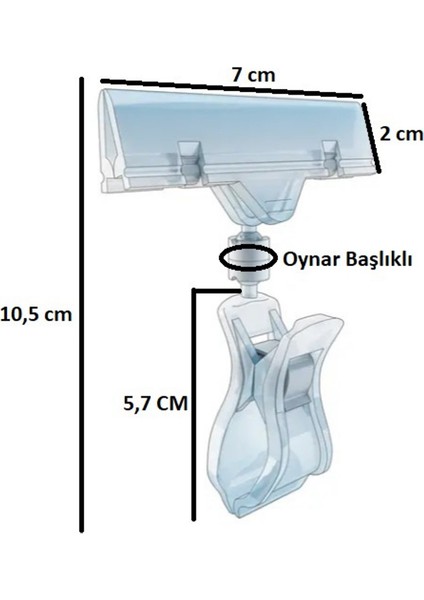 10 Adet Şeffaf Mandallı Manav Etiketi (360 Derece Hareket Edebilir Dönebilir 10 cm Yükseklik) modelleri