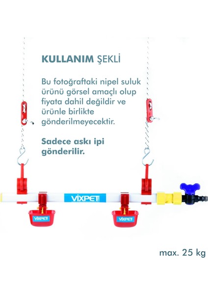 4 Metre Yemlik Suluk Askı Ipi - 50 Adet