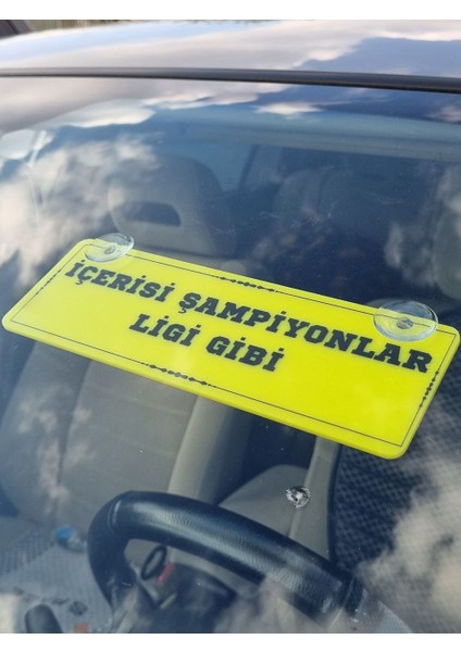 Içerisi Şampiyonlar Ligi Gibi Vantuzlu Dekor Pleksi Plaka