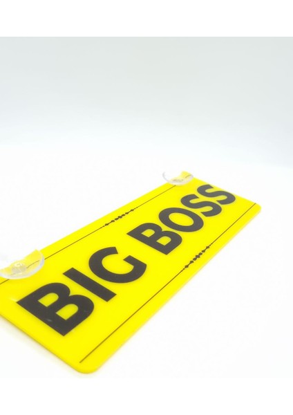 Bıg Boss Yazılı Vantuzlu Dekor Pleksi Plaka Araç Içi Cam Yazısı modelleri
