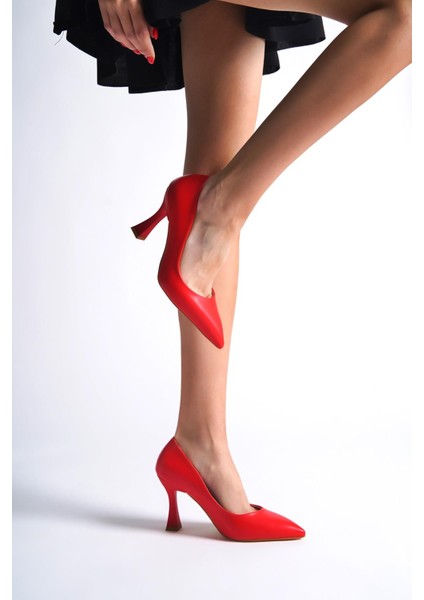 Kanger Kırmızı Mat Stiletto Kadeh Topuklu Ayakkabı modelleri