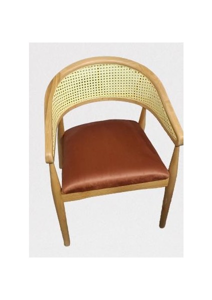 Sandalye Kolçak Hasır Ahşap Kayın Naturel Modern Tarz El Yapımı