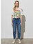 Yüksek Bel Dar Paça Mom Fit Kadın Denim Pantolon W246009XT 2