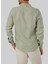 Düğmeli Yaka Açık Haki Erkek T-Shirt Mr Linen Shirt 2