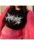 Gothic Punk Siyah Yarım Kadın T-Shirt 1