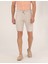 Erkek Bej Slim Fit Keten Karışımlı Beli Lastikli Bağcıklı Bermuda Şort 50268216-VR011 2