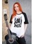 Beyaz Siyah Kol Detay Black Stones T-Shirt 2