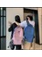 Yeni Unisex Kore Versiyonu Büyük Kapasiteli Açık Seyahat Kore Rahat Sırt Çantası Düz Renk Çift Sırt Çantası Büyük Kapasiteli Okul Sırt Çantası (Yurt Dışından) 2