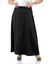 Büyük Beden Beli Arkadan Lastikli Kloş Saten Uzun Siyah Etek 2