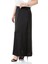 Büyük Beden Beli Arkadan Lastikli Kloş Saten Uzun Siyah Etek 5