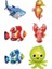 6 Lı Okyanus Canlıları Folyo Balon Set 1